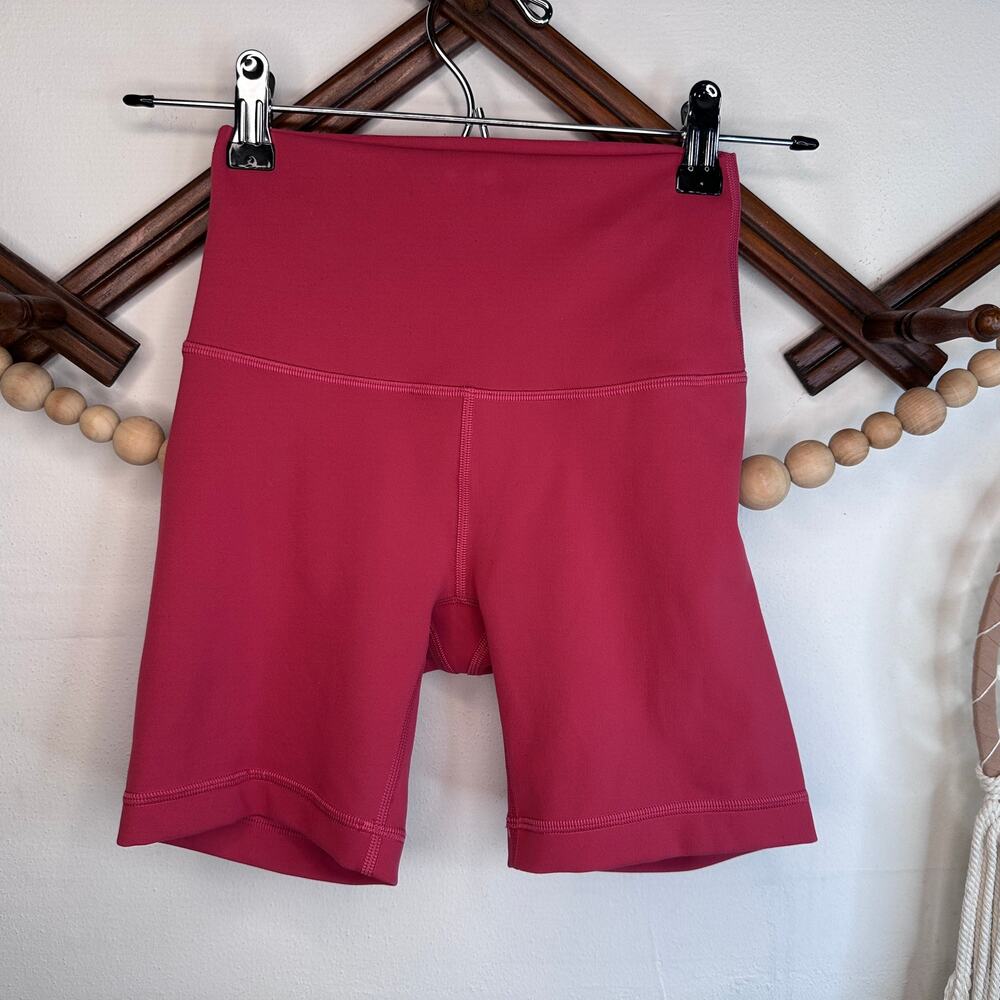 Lululemon Pink Align Hi Rise Biker Shorts